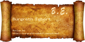 Burgreth Egbert névjegykártya
